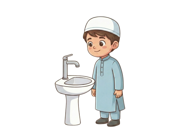 Steps of ablution in English